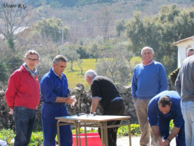 Numerosas personas disfrutaron en la aldea de Las Casiñas de una matanza típica extremeña