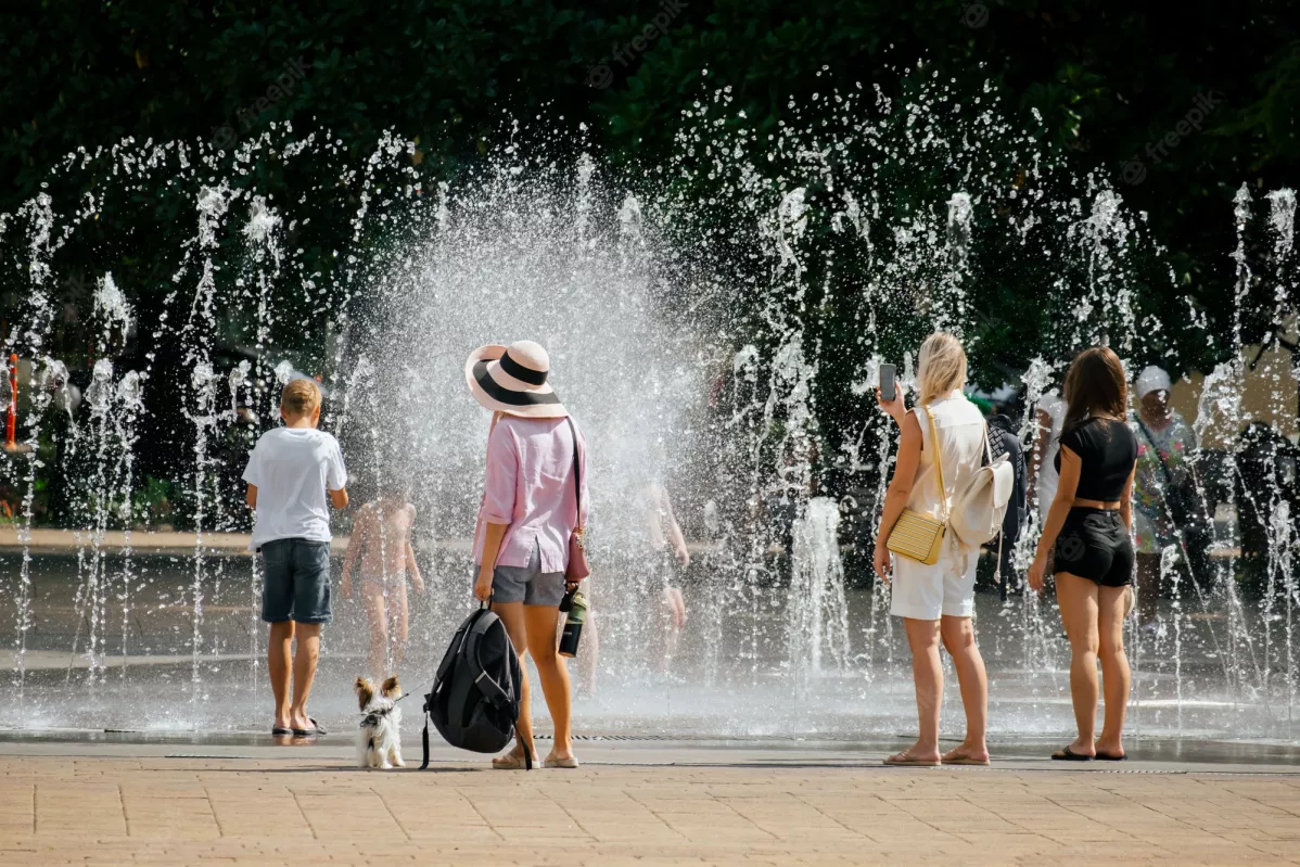 calor gente calle