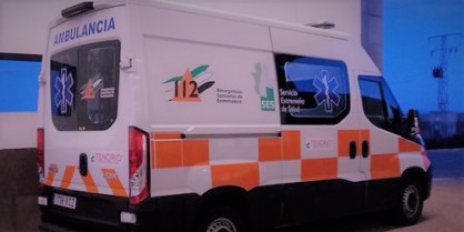 Evacuado al Hospital Universitario de Badajoz un ciclista herido en un accidente