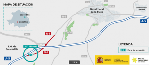 Aprobada por más de 600.000 euros la mejora de un acceso a la A-5 en Saucedilla