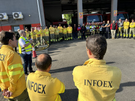 Unos cien efectivos participan en un simulacro de incendio en la Sierra de la Mosca