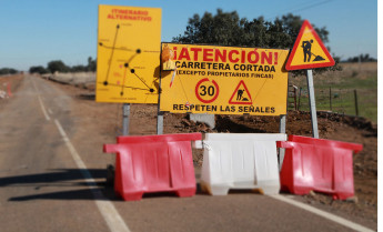Estos serán los cortes de tráfico en la BA-155 que une Villalba con Salvatierra de los Barros