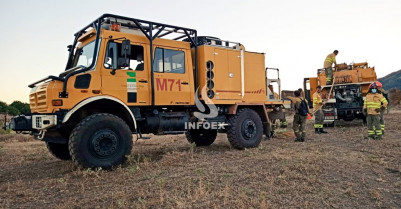 El Infoex controla el incendio de La Roca de la Sierra que llegó al nivel 1 de peligrosidad