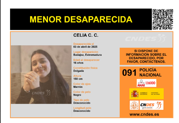 Menor desaparecida don benito celia