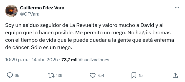 Tuit Guillermo Fernu00e1ndez Vara, La Revuelta, Broncano,