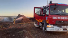 Incendio de madrugada en una planta de biomasa en Miajadas