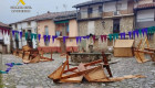 Dos jóvenes destrozan diez puestos del mercado medieval de Guijo de Santa Bárbara