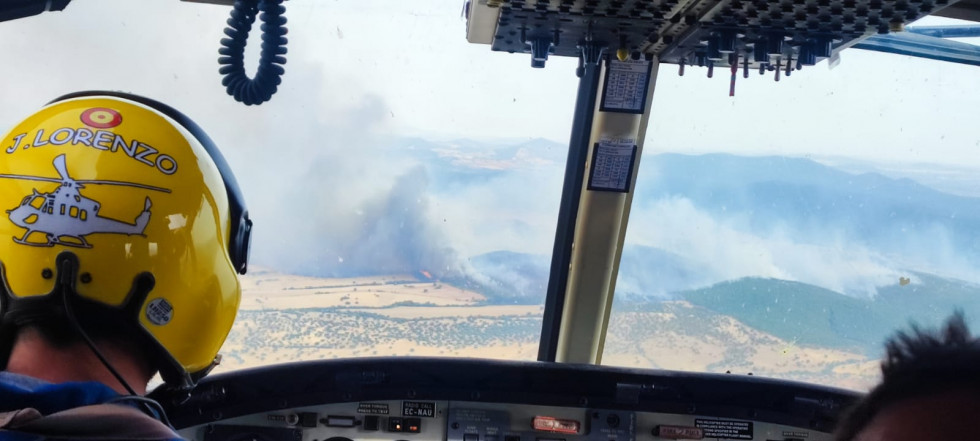 Declarado el nivel 1 de peligrosidad en un incendio entre Don Benito y Manchita