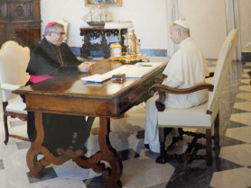 El arzobispo de Mérida-Badajoz, primer obispo español recibido por el Papa León XIV