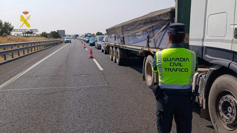 Restablecida la circulación en la A-66 a la altura de Cáceres tras el accidente