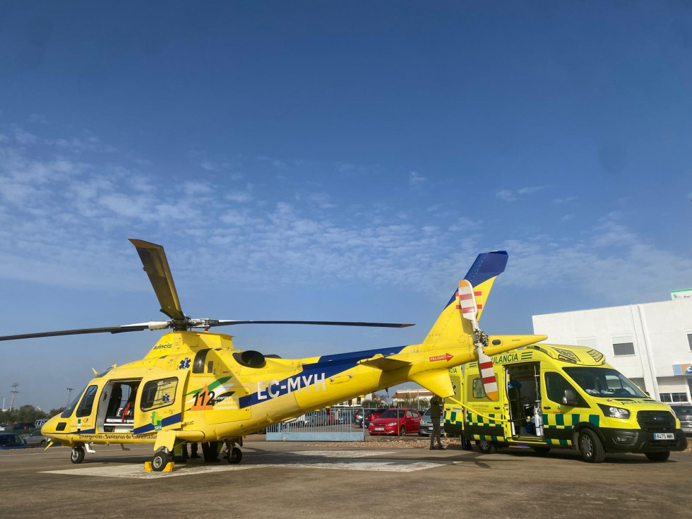 Evacuado en helicóptero al hospital un hombre tras sufrir un accidente de tráfico