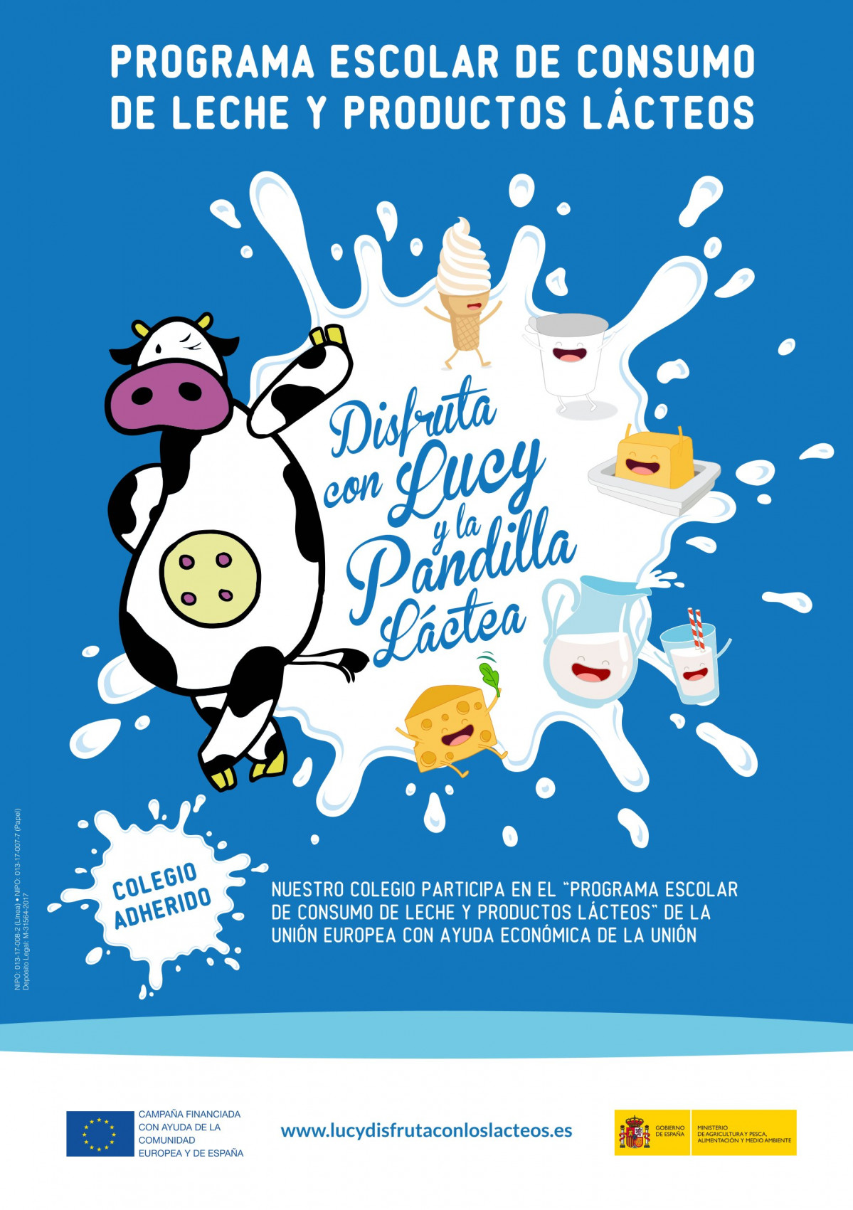 Cartel del programa escolar de consumo de leche y productos lu00e1cteos