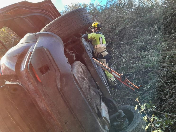 Vuelco, accidente, coche