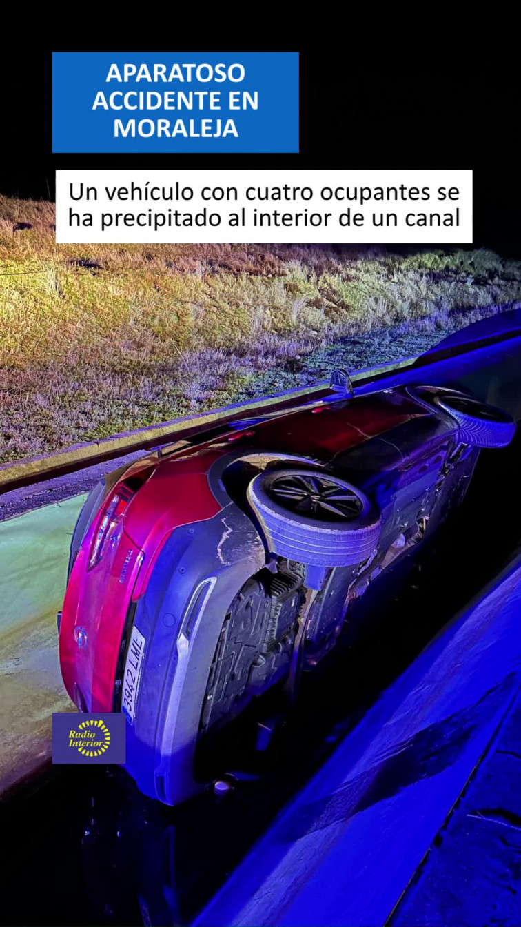 Cuatro mujeres heridas tras caer su coche a un canal en Moraleja