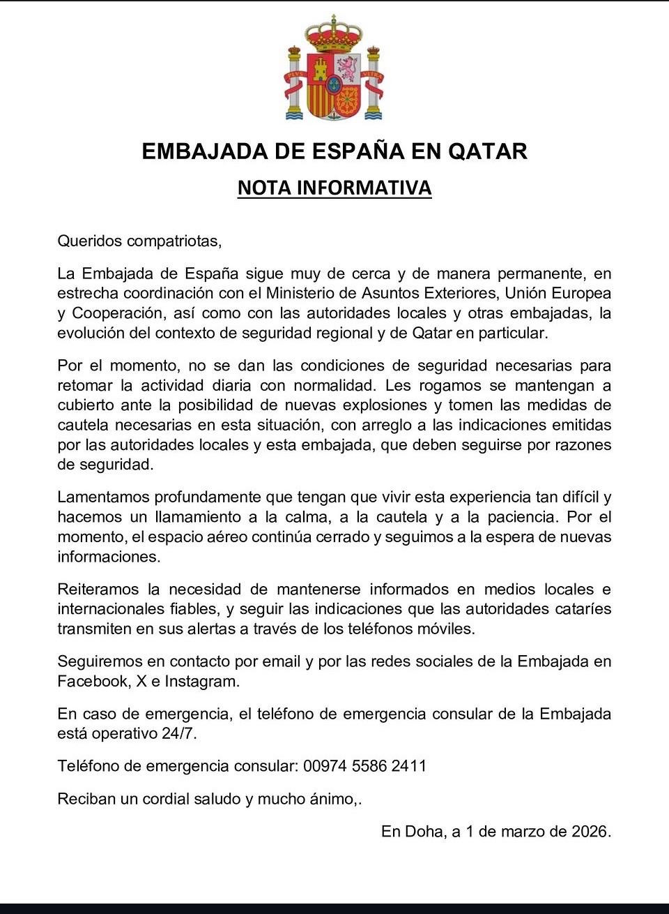 MENSAJE DEL GOBIERNO