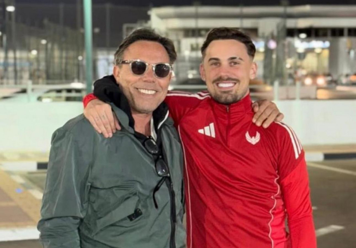 Rodrigo Su00e1nchez, Rodri, con su padre en Doha.