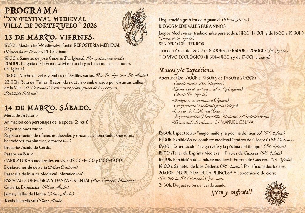 Festival medieval portezuelo programa