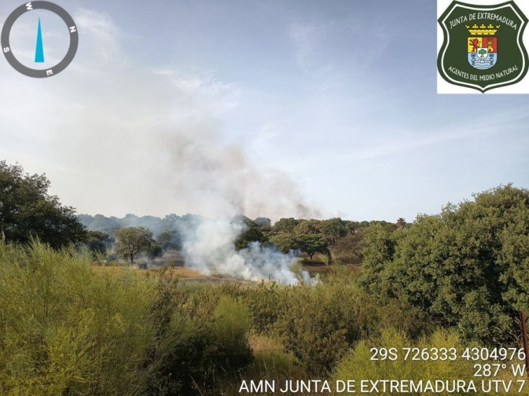 Un incendio en Calamonte obliga a activar el nivel 1 de peligrosidad