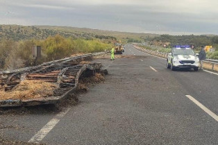 Un camión en llamas obliga a cortar la A-66