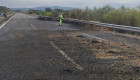 Reabierta la A-66 después del incendio de un camión de paja