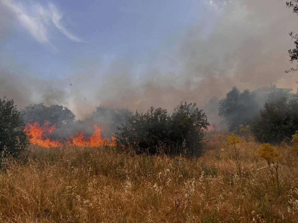 Un incendio en Malpartida de Cáceres deja daños en tres parcelas privadas