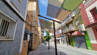 El Ayuntamiento de Cáceres finaliza la instalación de sombra urbana en Gómez Becerra