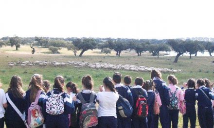 Alumnos de primaria visitan una explotación para conocer las fases de producción de los corderos de Corderex