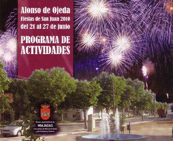 La localidad de Alonso de Ojeda celebrará sus fiestas de San Juan del 21 al 27 de junio con un apretado programa
