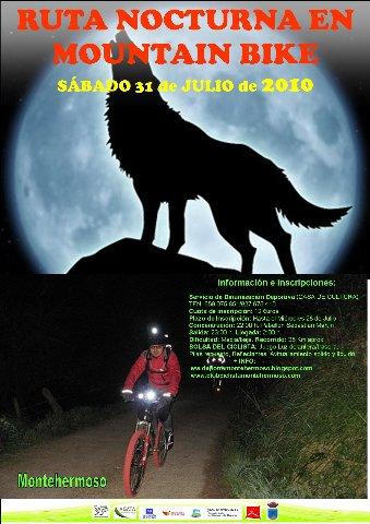 La casa de cultura de Montehermoso organiza una ruta nocturna en mountain bike el 31 de julio