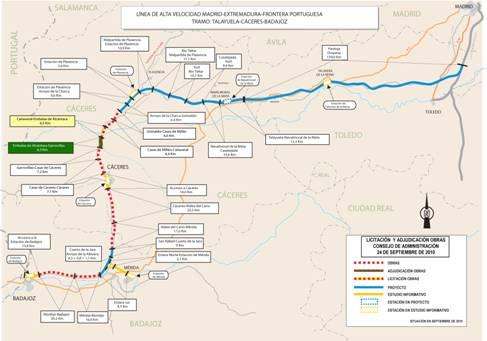 Fomento destina 170 millones de euros a las obras de dos nuevos tramos de la Línea de Alta Velocidad