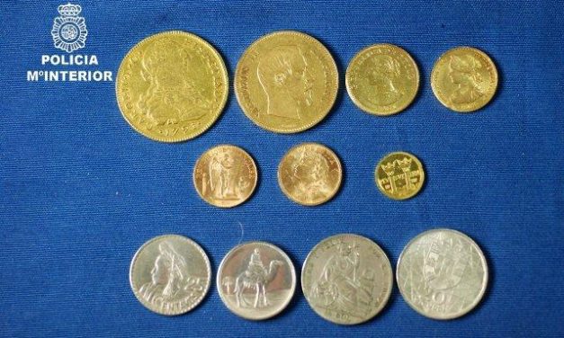La policía recupera en Mérida una colección de monedas de oro y plata de los Siglos XVIII, XIX y XX