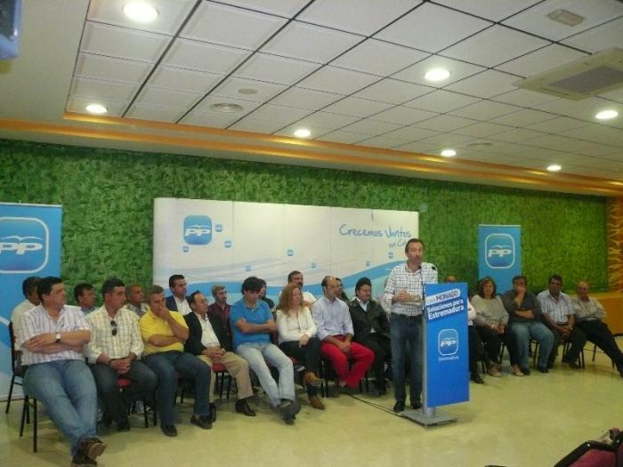 El PP presenta los 36 candidatos del partido judicial de Coria en Sierra de Gata y Valle del Alagón