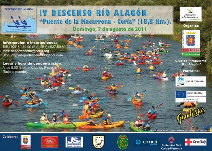 Coria acogerá el domingo 7 de agosto el IV descenso del río Alagón desde el puente de la Macarrona