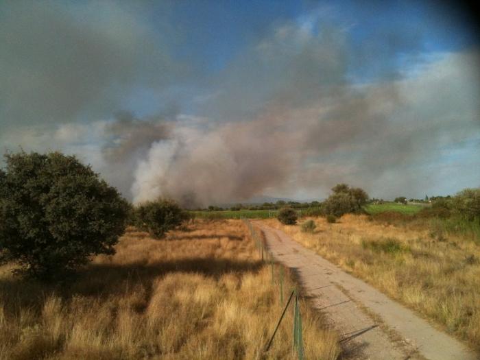 Un incendio en Collado de la Vera, declarado este lunes, sigue activo pero sin riesgo para la población
