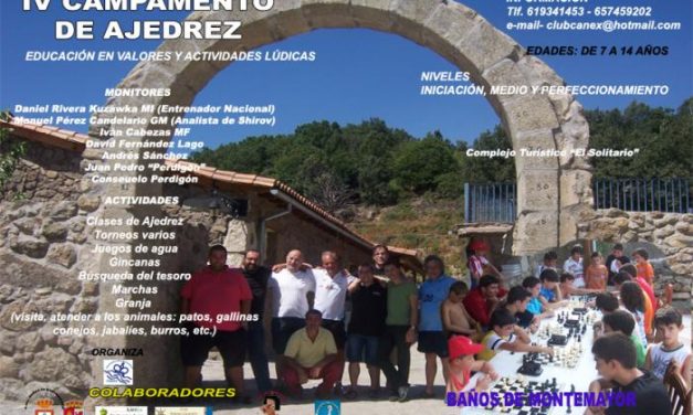 Baños de Montemayor acogerá del 16 al 23 de agosto el IV Campamento de Ajedrez para niños