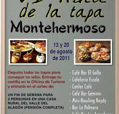 Siete bares de Montehermoso celebrarán la VI Ruta de la Tapa los sábados 13 y 20 de agosto