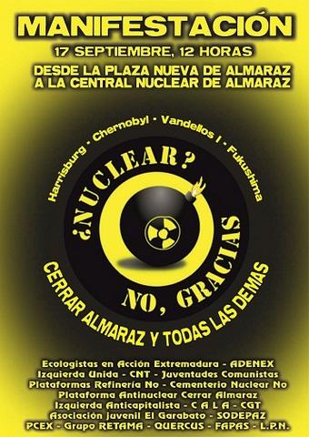 Adenex se suma este sábado a la manifestación antinuclear para pedir de nuevo el cierre de Almaraz