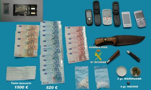 La Guardia Civil detiene a cuatro personas por un delito de tráfico de drogas en la Operación “Pericuto”