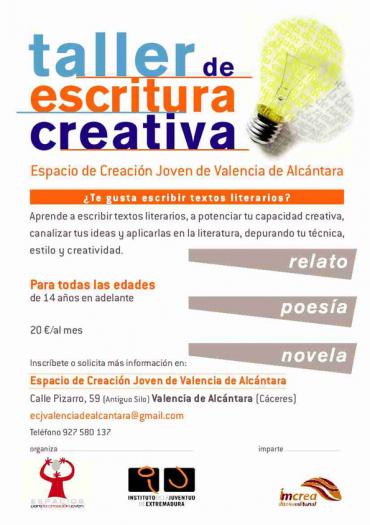 Los jóvenes de Valencia de Alcántara podrán participar en un taller de escritura creativa en el Espacio Joven