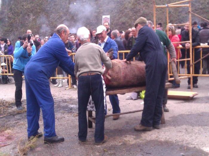 Caminomorisco reparte 1.400 kilos de carne en la celebración de la matanza tradicional hurdana