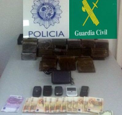 Detenidas tres personas de Badajoz acusadas de introducir droga procedente de Portugal en España