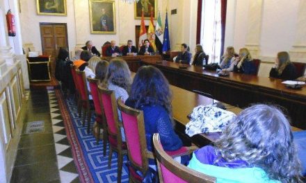 Una treintena de alumnos suecos que están de intercambio visita el Ayuntamiento de Cáceres