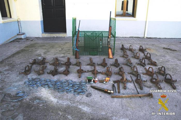 Una operación de la Guardia Civil contra el uso de cepos para especies amenazadas se salda con cuatro detenidos