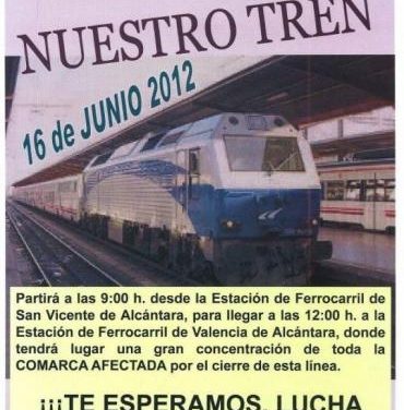 Los ciudadanos de Sierra de San Pedro se movilizarán este sábado en defensa del tren Lusitania