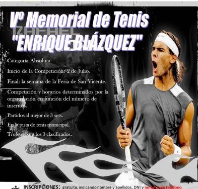 San Vicente de Alcántara acoge hasta septiembre el V Memorial de tenis Enrique Blázquez Entonado