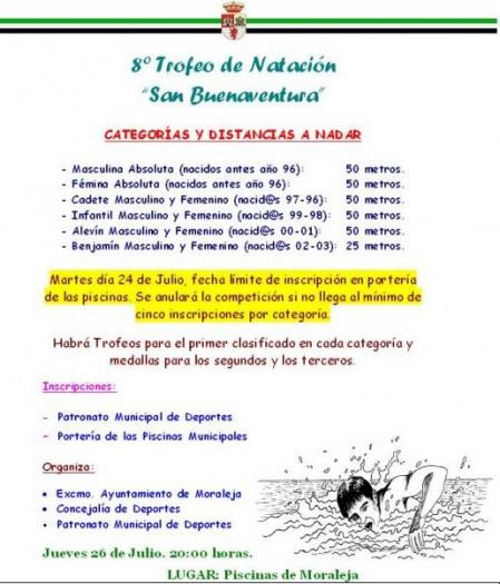 El Ayuntamiento de Moraleja llevará a cabo el octavo Trofeo de Natación «San Buenaventura»