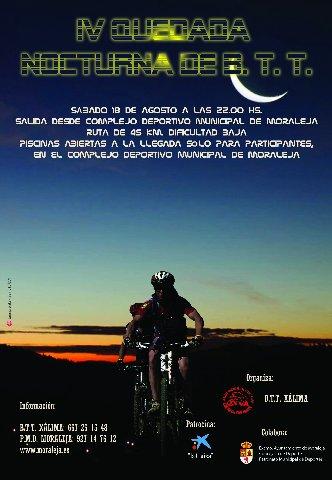 El Club Xálima organiza una ruta nocturna en bici todoterreno por Moraleja, Villasbuenas y Perales