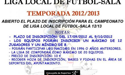 San Vicente de Alcántara cerrará el 9 de octubre el plazo para inscribir equipos en la liga de Fútbol Sala