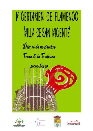 San Vicente de Alcántara convoca el V concurso de Cante Flamenco “Villa de San Vicente” el 16 de noviembre