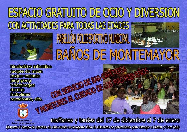 Baños de Montemayor ofrece hasta Reyes un espacio de ocio y diversión para niños en el pabellón deportivo